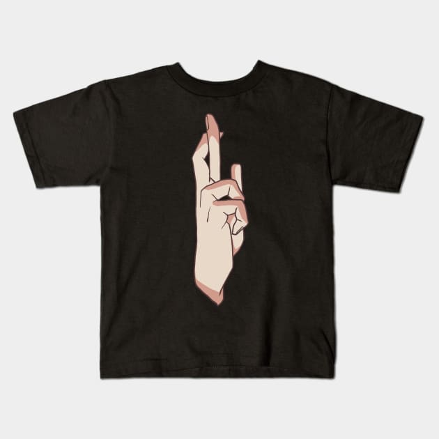 Anime hand Kids T-Shirt by DeathAnarchy